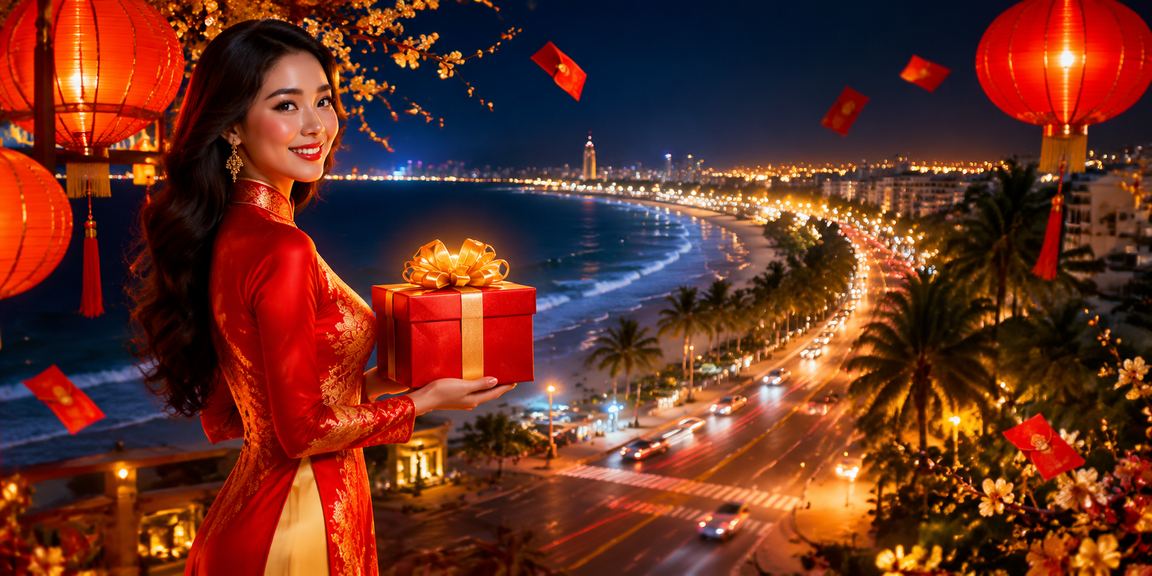 Phong bao đỏ tại Phan Thiết gợi không khí ưu đãi mùa lễ cho người Việt